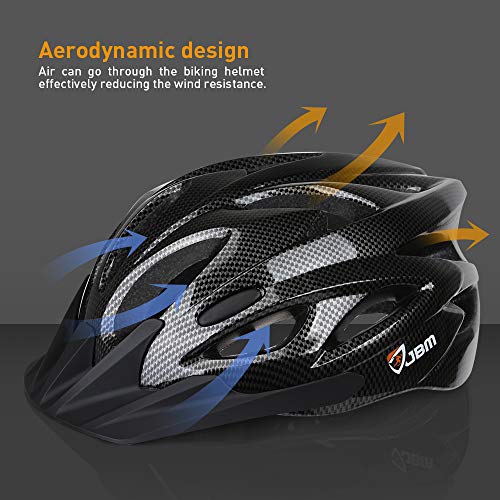 JBM 7 Pieces Protective Gear Set - Bike Helmet for Adult Knee&Elbow Pads and Wrist Guards, Adjustable Cycling Helmet with Visor Safety Pad Set Outdoor Sports Protective Gear Set (Black, Adult)
