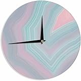 KESS InHouse Cafelab "Sweet Pastel Agate" Pink Blue Wall Clock, 12"