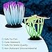 Fish Tank Decorations Small Goldfish and Betta Fish Accessories for Mini Aquariums. Non-Toxic Silicone Glowing Swaying Coral Plant Décor Set of 2 in Purple and Green. Fish Bowl Ornaments