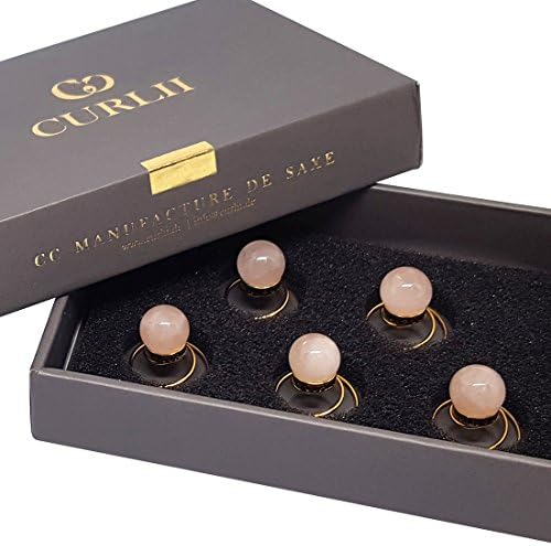 CURLII 5 Designer Pearl Curlies - Bridal Hair Accessory - Gold Edition - Rose Quartz