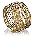 Klikel Gold Napkin Rings | Set of 4 Napkin Holders | Round Mesh Design | Wedding Christmas Holiday Napkin Rings | Table Décor