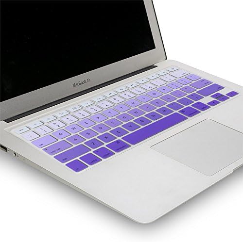 Keyboard Protector - USAcases Ultra Thin Silicone Ombre Color Keyboard Skin Cover For MacBook Air 13" and MacBook Pro 13" 15" 17" (with or without Retina Display) iMac (Ombre Purple)