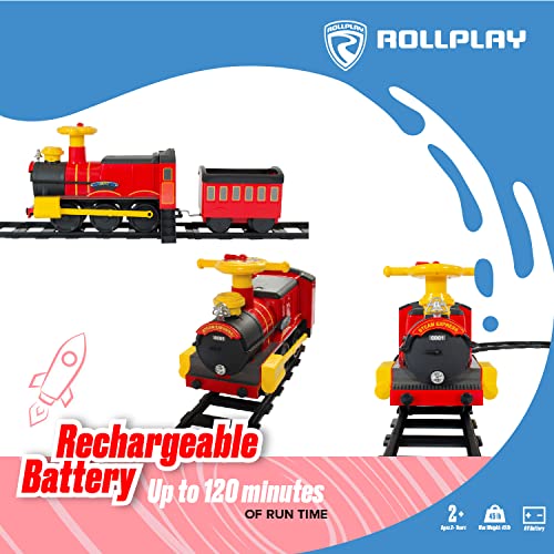 Rollplay Electric Train Ride On for Kids Featuring Real Cold Water