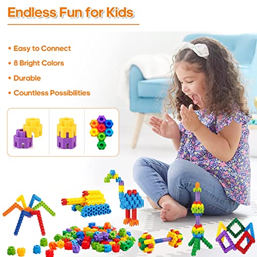 Hexagonal Building Blocks 160 Piece, STEM Toys Building Sets Kids