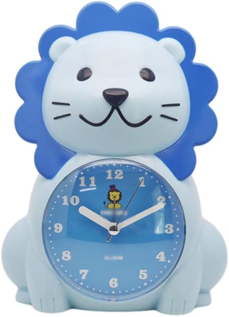 Amazon クロック 子供の目覚まし時計のバッテリー目覚まし時計の非刻み目の静かなかわいい装飾的なプラスチック時計が子供のための簡単なセット 電波時計 Color Blue 置き時計 掛け時計 オンライン通販