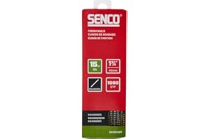 SENCO DA19EABR 34 Degree Collated Finish Nails, 15 Gauge, 1-3/4 Inch Length, Galvanized, 1,000 Count Pack