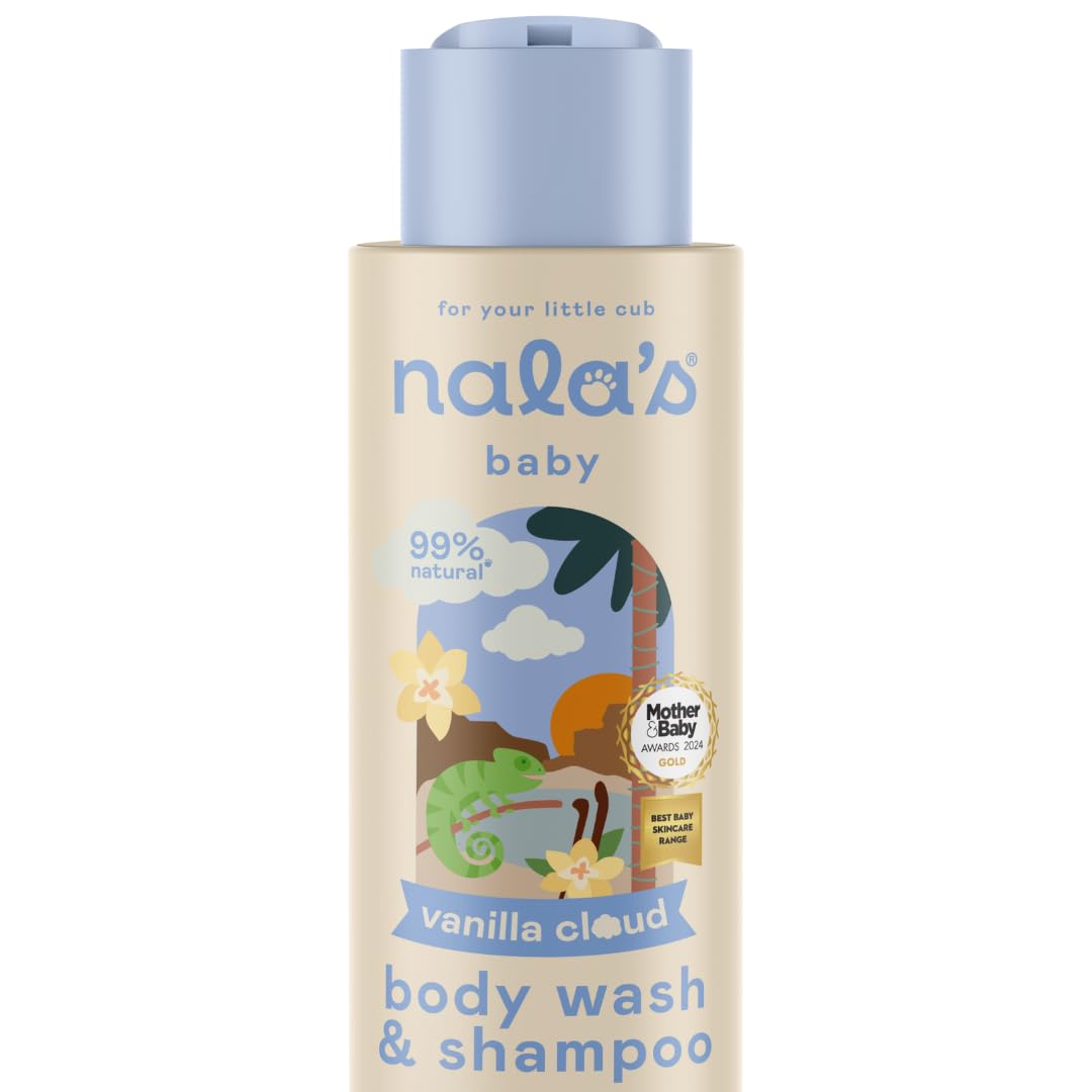 Nala's Baby Body Wash & Shampoo | Award-winning | 99% Natural | Dermatologically-tested and Paediatrician-approved | Tear-Free | Vanilla scent | Oats, chamomile & hibiscus | Vegan | 400ml | Nalas Baby