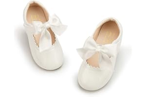 Meckior Toddler Little Girl Mary Jane Dress Shoes Ballet Flats for Girl Party Back to School Shoes Bowknot Princess Shoes