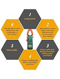 Multímetro digital TRMS 6000 con pinzas de cocodrilo, cable de prueba de voltaje CA CC, contabilidad, alarma de voltaje, amp Ohm voltio, multicomprobante diodo.