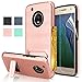 Moto G5 Plus/Moto X 2017 Case with Screen Protector,AnoKe[Card Slots Holder][Wallet] Kickstand Dual Layer Heavy Duty TPU Shockproof Protective Case Cover for Moto G Plus(5th Generatin) KC1 Rose Gold