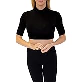 Mock Turtleneck Elbow Sleeve Layering Tee | Silky Soft Lightweight Fit | Comfortable Everyday Wear | XS-3X | HALFTEE