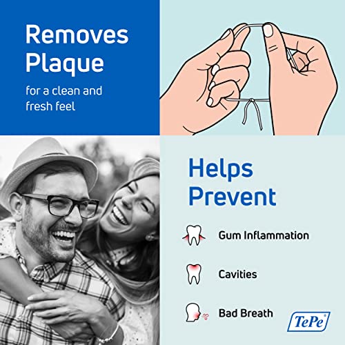 TEPE Dental Floss, Waxed Tooth Floss, Dental Tape with Beeswax, Woven