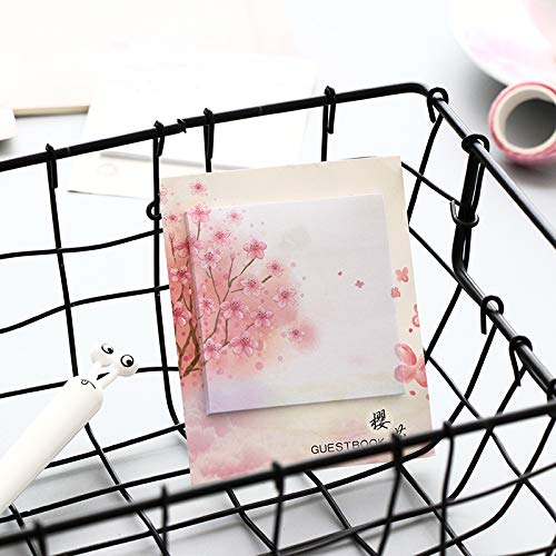 RIANCY Cute Oriental Cherry Sticky Notes, Memo Self-Stick Notes, Things to Do List Notepad, Schedule Marker, 30 Sheets per Pad (Sakura,Pack of 8) - Thumbnail 3