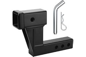 Trailer Hitch Riser with 6" Drop/Rise Adjustment by puxyblue- Trailer Hitch Adapter with 5/8" Hitch Pin Compatible for Most 2" Hitch Receivers and Most Vehicles of Different Types - 2 Year Warranty