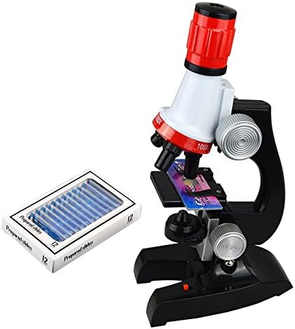 100x 400x 1200x Science Laboratory Chemistry Bio Microscope Kids Microscope Toy 12 Slides Set