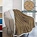 PAVILIA Tan Taupe Couch Blanket Throw Reversible Sherpa Chevron, Soft Cozy Jacquard Weave Textured Blanket Sofa Bed, Thick Warm Large Fleece Car Blanket, Decorative Plush Home Decor, 50x60 Beige Camel