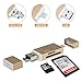 Fixget 3 in 1 USB Memeory Card Reader, MiCROSD/TF/SD Card Reader Adapter with Lightning, USB & Micro USB Interfaces, USB/Lightning Memory Card Reader for Android Device/Mac/PC/iPhone/iPad/iOS - Gold