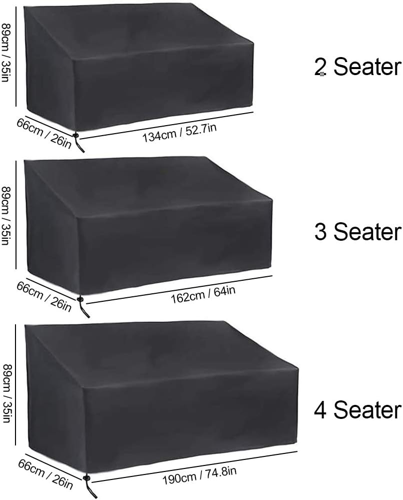 2 Seater Garden Bench Cover, Garden Sofa Cover, Garden Chair Covers Waterproof, Windproof - Image 3
