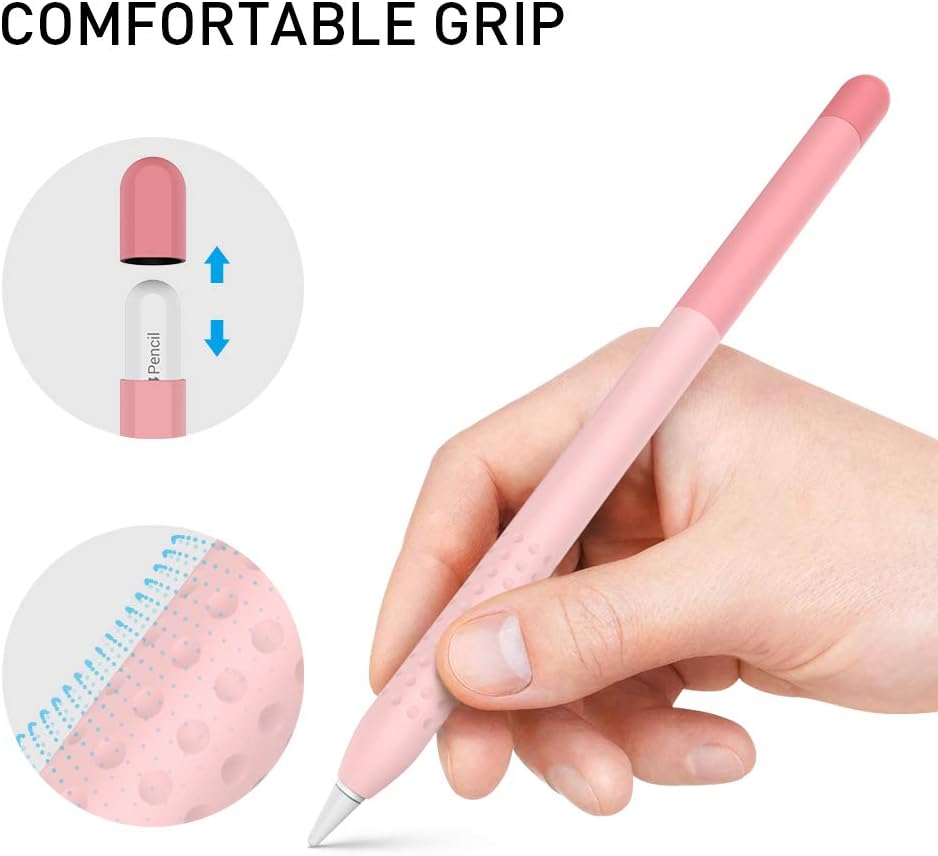 Delidigi Gradient Color iPencil Case Sleeve Silicone Cover Accessories Compatible with Apple Pencil 2nd Generation(Gradient Pink)