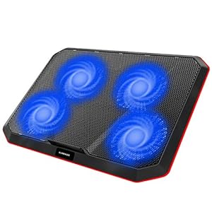 Gamenote Laptop Cooling Pad for 12-17 Inch Laptop with 4 Quiet Cooling Fans, Ergonomic Comfort Notebook Cooler, Light…