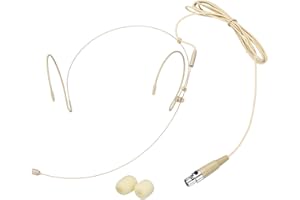 MECCANIXITY Ear Hook Headset Microphone, Double Over Ear Set Hanging Omnidirectional Wired Audio Condenser Microphone Headset