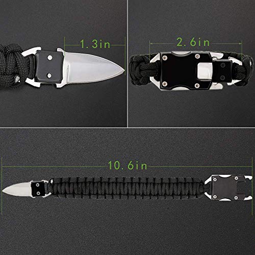 Paracord Woven Bracelet-10.6 in with Stainless Steel Knife Blade & Durable Cord. Self Defense Gear & Survival Kit for Hiking, Camping. Useful Handy Tool in Daily Life. - Thumbnail 4