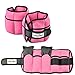 MaxxMMA 5 lbs Adjustable Neoprene Ankle Weights Pair, 2.5 lbs each (Pink)