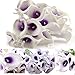 Muyee 20 Pcs Artificial Calla Lily Flowes Real Touch Fake Flowers Wedding Bouquets Valentines Day Decorations(Purple White)