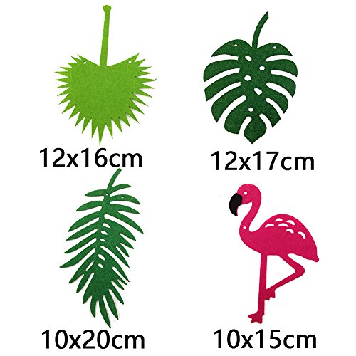 2Pcs Flamingo Cactus Banner Hawaii Luau Party Supplies Tropical Leaves Garland Room Festival Decoration Accessory for Summer children Birthday Non-woven Wedding Plant Theme Pennant