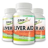 (3 packs) GMPVitas Premium Liver Support & Detox Cleanse Supplements - Milk Thistle 500mg,Vitamin C & B - Support Liver Health & Function 100 Capsules