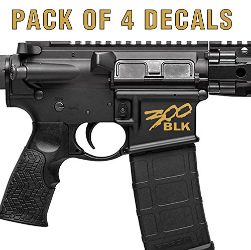 4x 300 Blackout BLK AR15 Lower Graphic - Spartan Style .300 AAC AR Decal (Dark Earth)