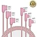 USB Type C Cable, CTREEY 90 Degree 3 Pack 3ft 6ft 10ft Nylon Braided Long Cord USB Type A to C Charger for Macbook, LG G6 V20 G5,Google Pixel, Nexus 6P, Nintendo Switch, Samsung Galaxy S8+ (Rose Gold)