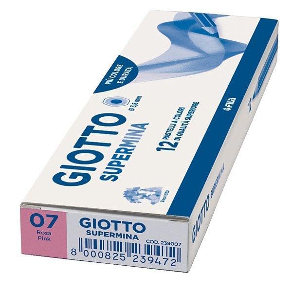 GIOTTO Supermina Coloured Pencils, 12 Pieces, 3.8 mm Lead, Assorted Colours, High Quality (Pink)