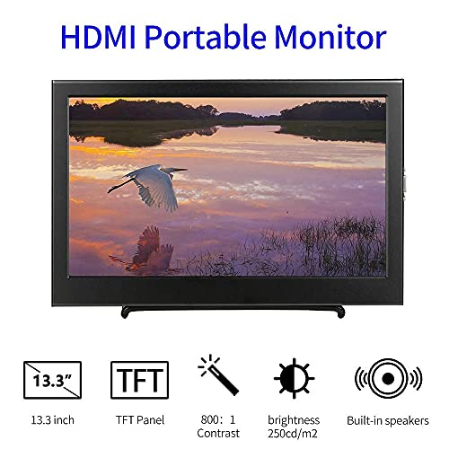 Kenowa-Monitor-portatil-de-13-Pulgadas-16-9-133-1366x768-Pantallas-de-visualizacion-LCD-con-HDMI-VGAAltavoces-Monitores-de-Juegos-de-computadora-para-PC-Camara-PS3-PS4-Xbox-One-360-Raspberry-Pi