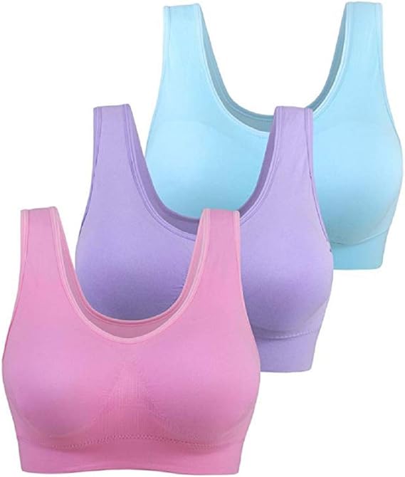 Upgrade Comfort Genie Bra Women's 3 Pack Seamless Sports