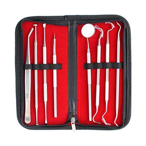 Dental Tools, Dental Pick Oral Care Kit, 8Pcs Stainless Steel Dental Hygiene Kit Set, Dentist Home Use Tools