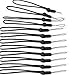 YOUOWO Wrist Black Lanyard Adjustable Length,Small Strap 12 Pcs Short Lanyards,For Keys Phone Cases Keychain USB