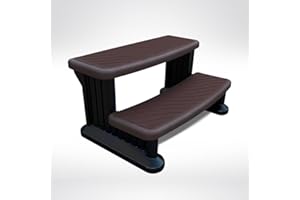 Puri Tech Universal Spa & Hot Tub Outdoor Steps No Slip Grip Support - Espresso with Black