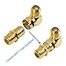 Electop F-Type Male to Female Right Angle Adapter RF Coaxial Connector Gold Plated(2 Pack)