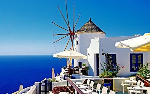AKDGND Art Oil Painting Art Print on Canvas oia santorini Wall Decor for Room 12x16 inch No Frame