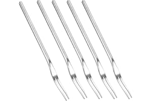 Stainless Steel Long Handle Fruit Forks, 5Pcs - Dessert, Pickle, Salad, Cocktail, Olive Forks