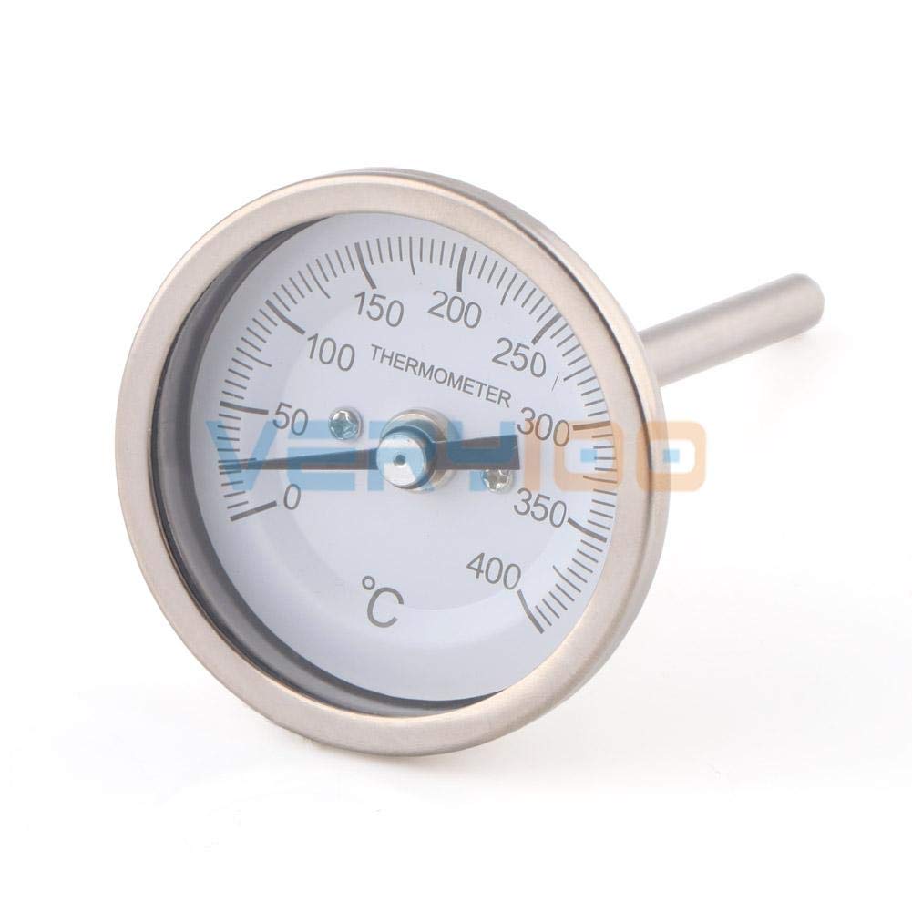 Generic Wood Pizza Oven BBQ Thermometer Round Face Temperature Range 0