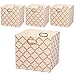 Posprica Collapsible Storage Cube Bins Organizer for Closet (Cream/gold Lantern, 13×13×13/4pcs)