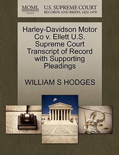 Harley-Davidson Motor Co V. Ellett U.S. Supreme Court Transcript of Record with Supporting Pleadings