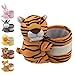 Eyeglass Holder Glasses Stand with Cute Plush Animal Character Design, Tiger, by OptiPlix
