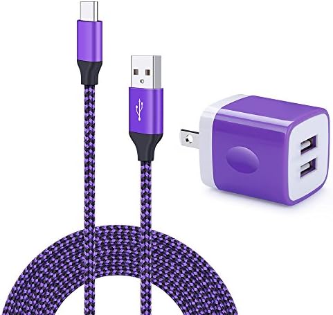 Samsung Galaxy S9 Wall Charger,Kakaly Dual Port USB Adapter Plug with 6ft Type C Charger Cable Cord Compatible for Samsung Galaxy S10/S9/S8/Note10 9 8, LG G8/G5/G6/V20/Stylo 5 Moto G7 Power X4 Z3 Z2