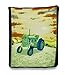 Soft Green Country Farm Tractor Fleece Throw Blanket 60 X 50 In.