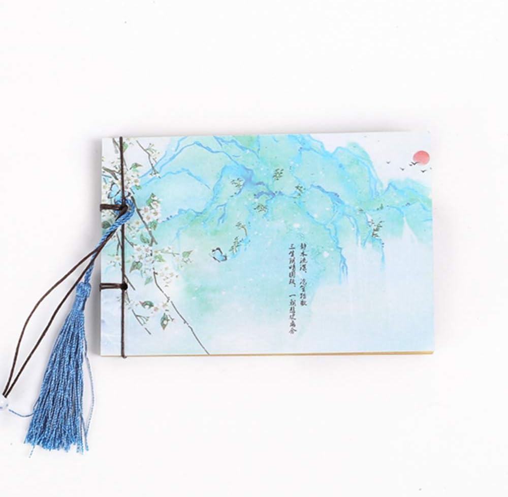 LIJUCAI Notebook PC Chinese Style Vintage Diary Retro Notebook Sketchbook Stationery Blank Kraft Paper Inner Pages School Office Supply -in Notebooks from Office & School Supplies,10
