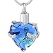 Beautiful Always In My heart Memorial Jewelry Stainless Steel&Crystal Heart Cremation Urn Pendant Necklace (Blue and Black)