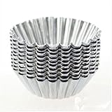 BUYBUYMALL 20pcs Egg Tart Aluminum Lined Mould Tin Baking Tool Cupcake Cake Cookie Molds